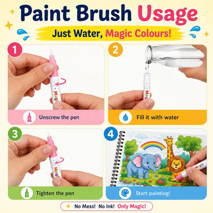 Magic Water Coloring Books Water Pen for Kids