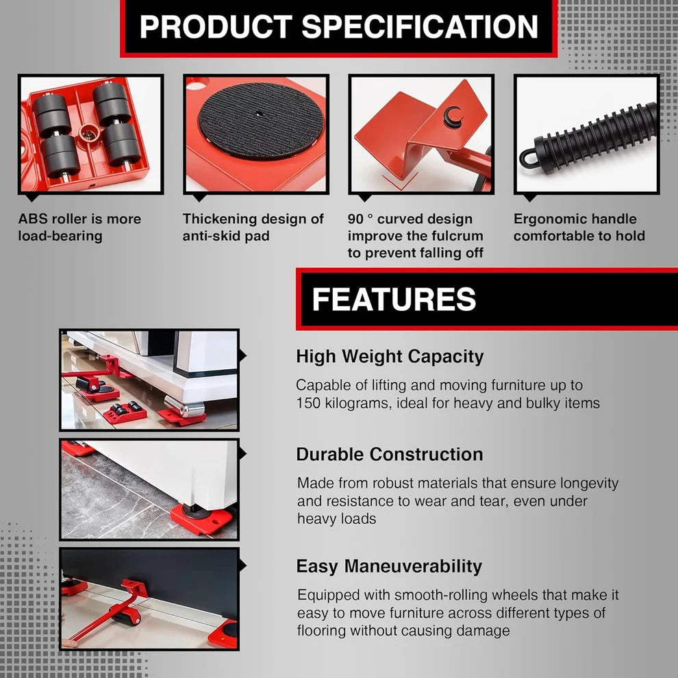 MoventraX 360° Furniture Shifting & Heavy Object Handling Support System