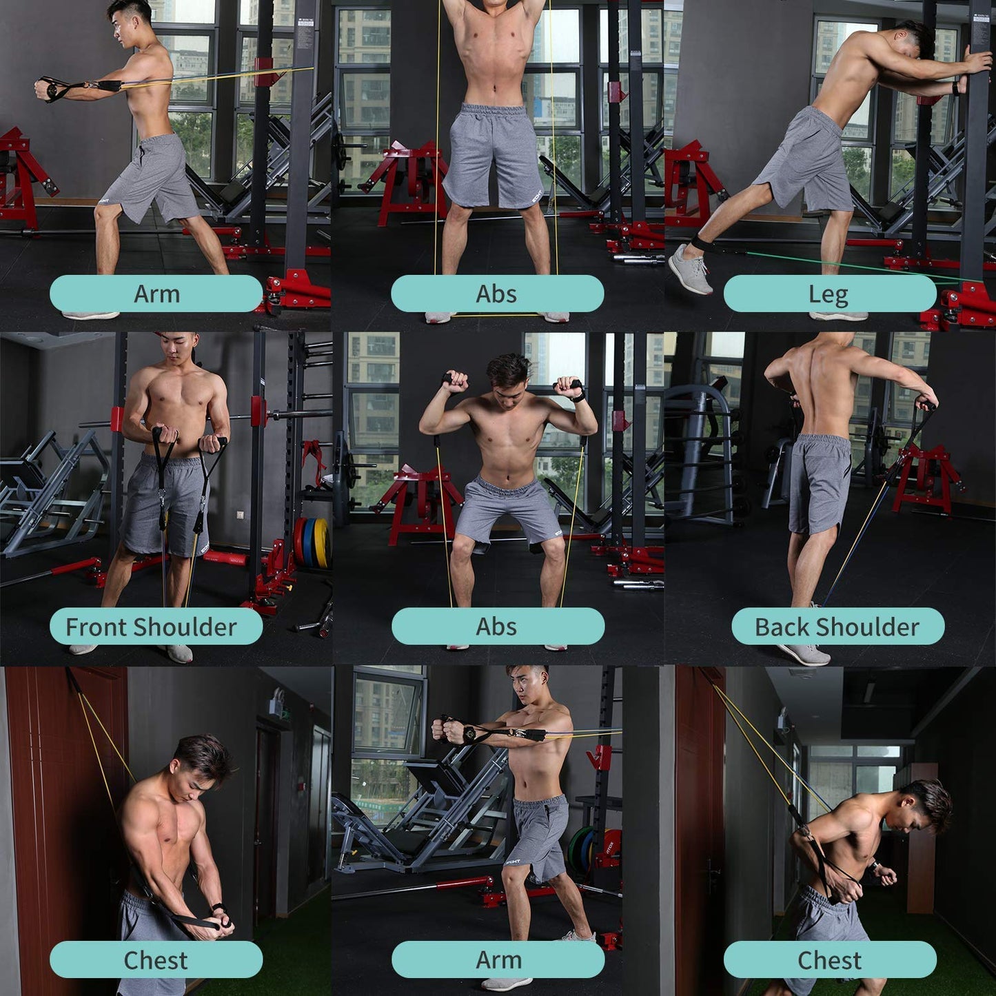 FlexoraX 11-Piece Multi-Resistance Home Fitness & Muscle Training System